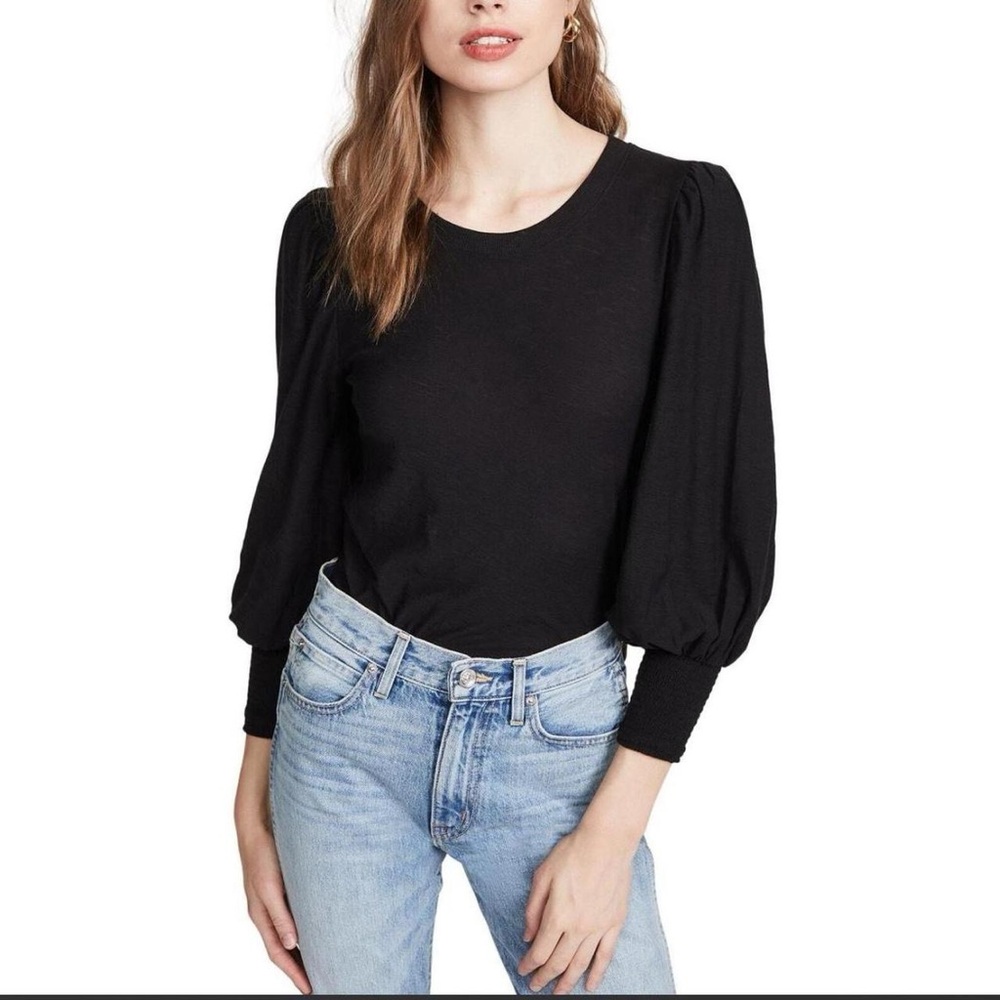Nation LTD Black Puff Sleeve Blouse